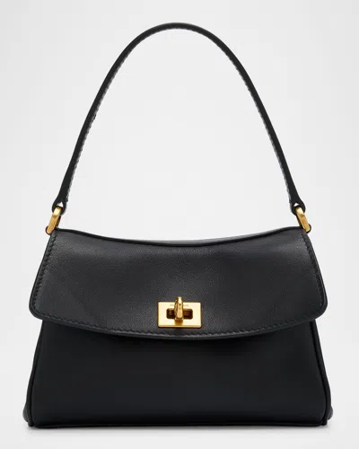 Balenciaga Rodeo Nano Flap Leather Crossbody Bag In Black