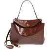 Balenciaga Rodeo Ostrich Embossed Leather Top Handle Bag