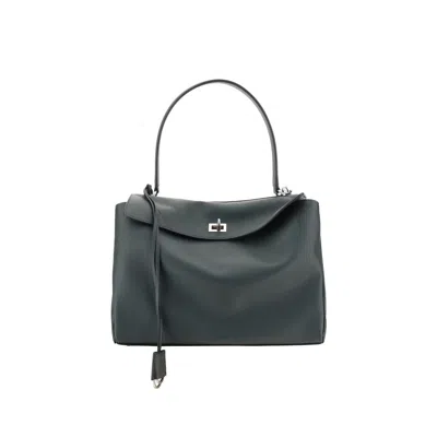 Balenciaga Rodeo Leather Shoulder Bag In Green