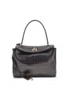 Balenciaga Rodeo Shoulder Bag In Crocodile-print Leather