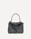 Balenciaga Rodeo Shoulder Bag In Crocodile-print Leather In Black