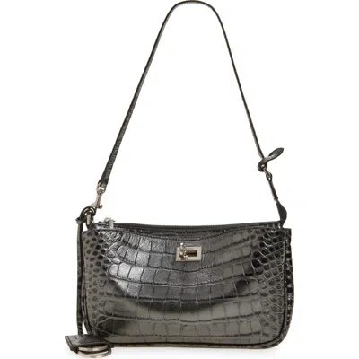 Balenciaga Rodeo Sling Croc Embossed Leather Pouchette