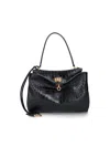 Balenciaga Rodeo Leather Shoulder Bag With Croco Effect In Brown