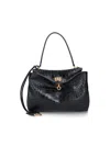Balenciaga Rodeo Leather Shoulder Bag With Croco Effect In Brown