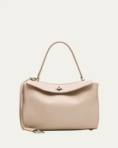 Balenciaga Rodeo Small Calfskin Top-handle Bag In 2910 Almond