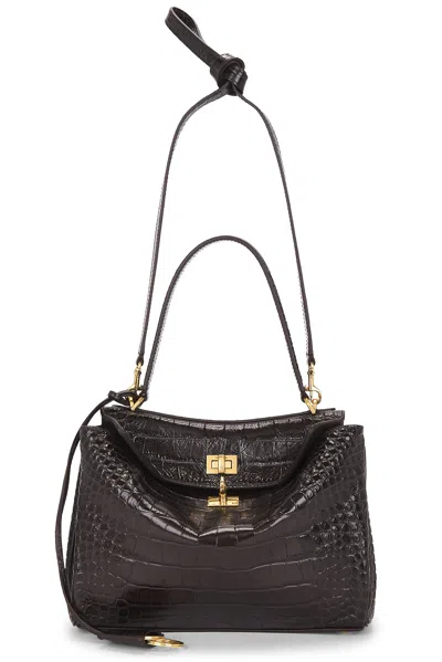 BALENCIAGA RODEO SMALL CROC EMBOSSED TOP HANDLE BAG