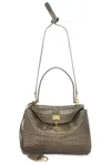 Balenciaga Rodeo Small Croc Embossed Top Handle Bag In Green