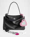 Balenciaga Rodeo Small Fold-over Leather Shoulder Bag With Charms In 1000 Black