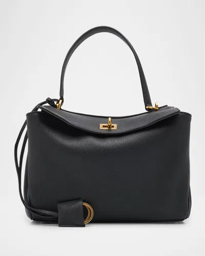 Balenciaga Rodeo Small Grained Leather Top-handle Bag In Black