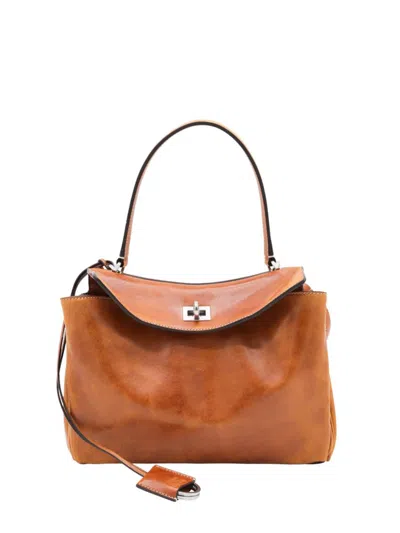 Balenciaga Rodeo Small Lambskin Hand Bags In Brown