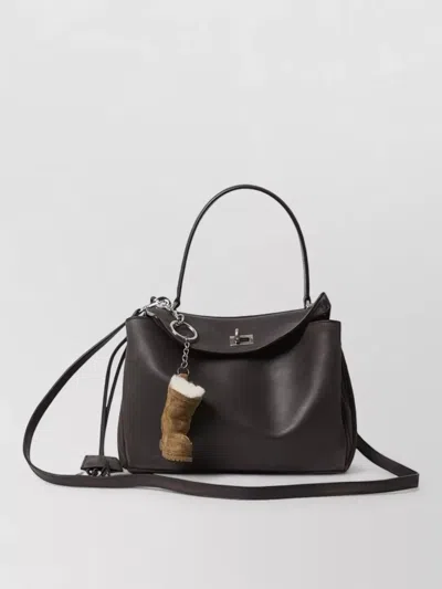Balenciaga Small Rodeo Waxed Leather Shoulder Bag In Brown