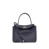 Balenciaga Rodeo Small Shoulder Bag In Used-effect Leather In Blue