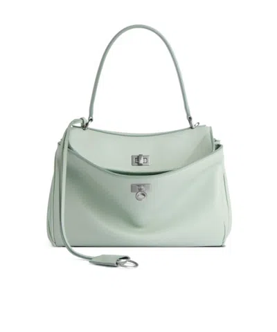 BALENCIAGA WOMEN'S RODEO SMALL HANDBAG IN MINERAL GREEN