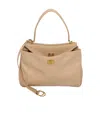 Balenciaga Small Rodeo Croc Embossed Leather Top Handle Bag In Nude