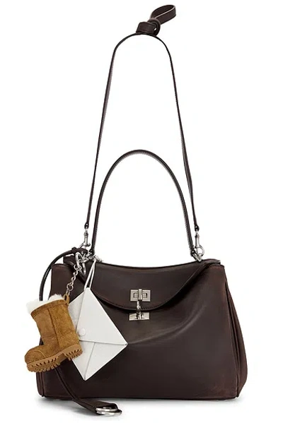 Balenciaga Small Rodeo Waxed Leather Shoulder Bag In Brown