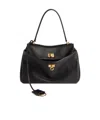 Balenciaga Dark Green Leather Mini Rodeo Handbag In Black