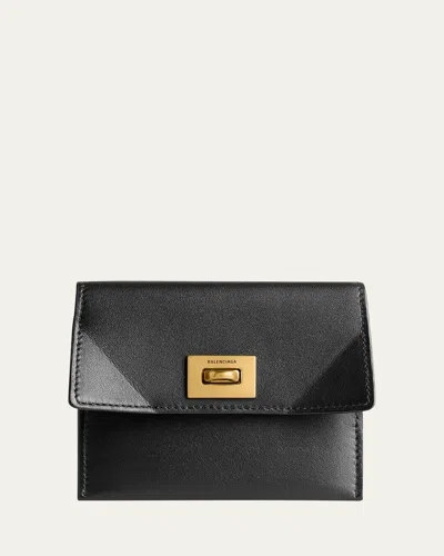 Balenciaga Rodeo Smooth Leather Card Holder In Black