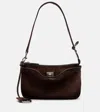 Balenciaga Suede Rodeo Shoulder Bag With Adjustable Strap In Brown