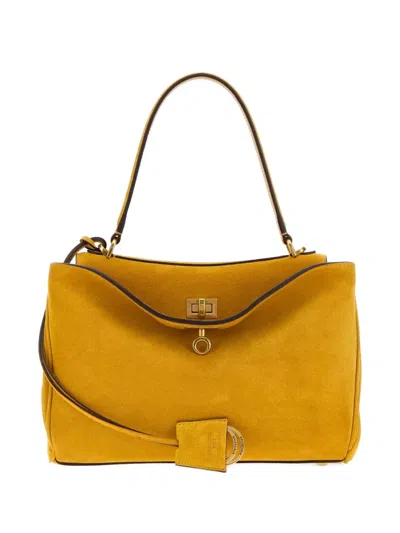 Balenciaga Mustard Suede Small Rodeo Handbag Curry Borse A Mano In Orange