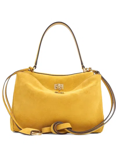 Balenciaga Curry Yellow Suede Leather Rodeo Top Handle Shoulder Bag