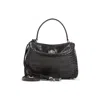 Balenciaga Crocodile Texture Top Handle Shoulder Bag In Brown