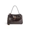 Balenciaga Rodeo Handbag In Crocodile-embossed Leather In Brown