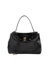 Balenciaga Medium Rodeo Top Handle Bag In Croc-embossed Leather In Black