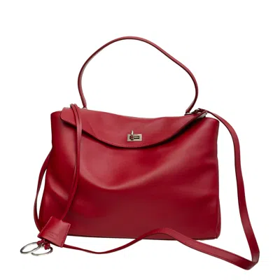 Balenciaga Rodeo Top Handle Middle Bag In Burgundy