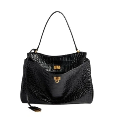 BALENCIAGA BALENCIAGA RODEO EMBOSSED LARGE HANDBAG