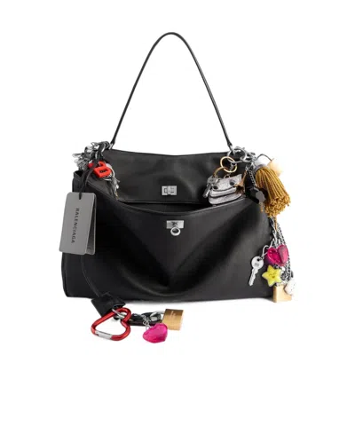 Balenciaga Rodeo Vintage Large Shoulder Bag In Black