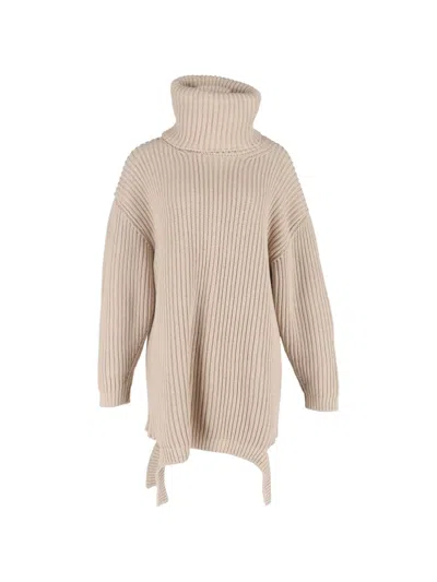 Pre-owned Balenciaga Roll-neck Asymmetric Sweater In Neutral