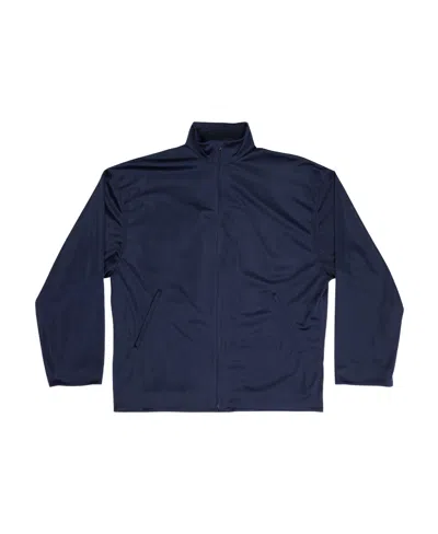 Balenciaga Roll-neck Zip Jacket In Blue