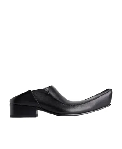 Balenciaga Romeo Raised-toecap Leather Mules In Black