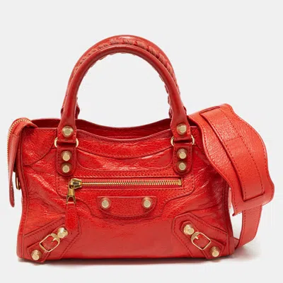 Pre-owned Balenciaga Rose Corail Leather Mini Classic City Bag