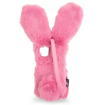 Balenciaga Rose Faux Fur Fluffy Bunny Iphone 12/12 Pro Case In Pink
