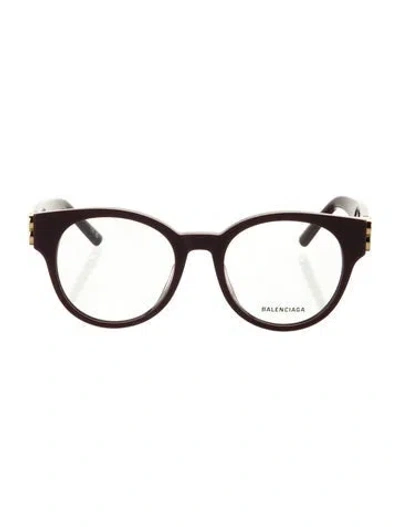 Pre-owned Balenciaga Round Eyeglasses In Brown