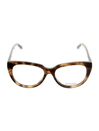 Pre-owned Balenciaga Round Eyeglasses In Brown