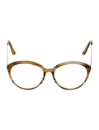 Pre-owned Balenciaga Round Eyeglasses In Brown