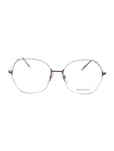 Pre-owned Balenciaga Round Eyeglasses In Clear/purple