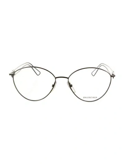 Pre-owned Balenciaga Round Eyeglasses In Silver