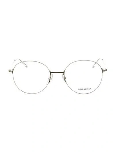 Pre-owned Balenciaga Round Eyeglasses In Silver