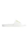 Balenciaga Slide Logo Flip Flops In White