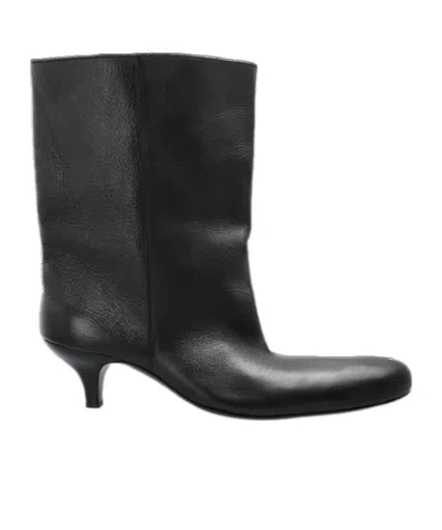 Balenciaga Round-headed Short Boots In Black