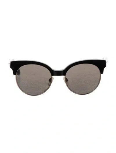 Pre-owned Balenciaga Round Mirrored Sunglasses In Black
