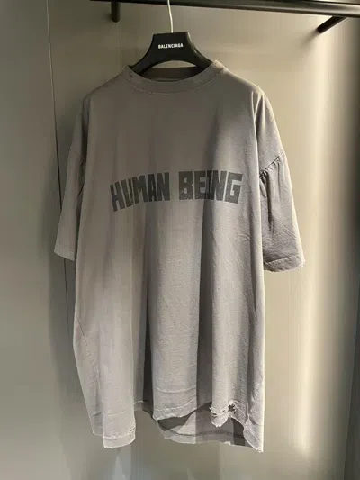 BALENCIAGA BALENCIAGA SLOGAN PRINTED CREWNECK T-SHIRT