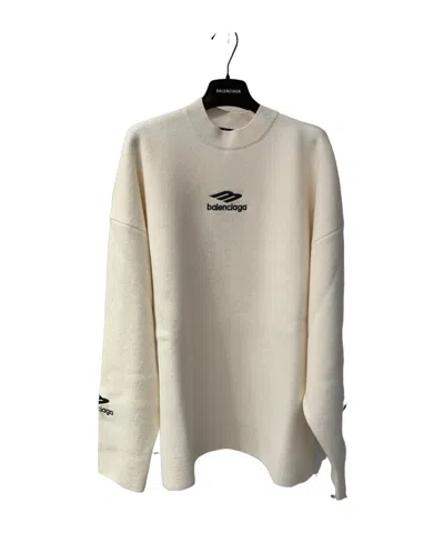 Balenciaga Round Neck Sweater In White