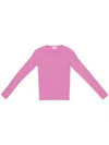 Balenciaga Round-neck Waffle-knit Jumper In Pink