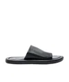 Balenciaga Round-open Toe Leather Sandals In Black