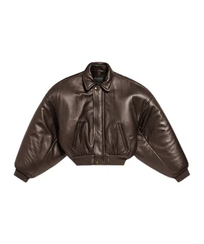 Balenciaga Round Taxi Jacket In Dark Brown