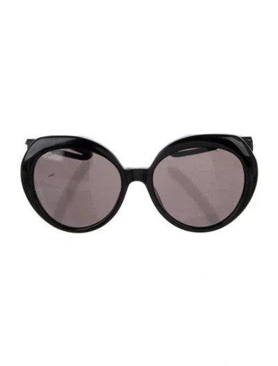 Pre-owned Balenciaga Round Tinted Sunglasses In Black